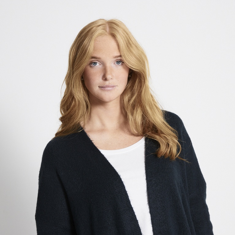 Basic knit long cardigan "Carrie" Dark Blue